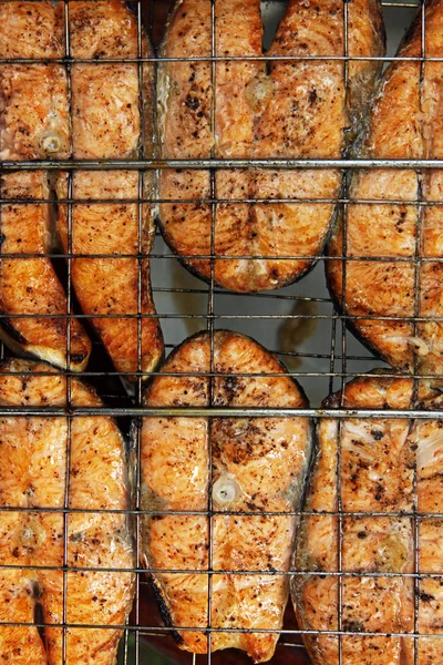 Fried Sea Fish Preparation Open Fire — Stock Photo, Image