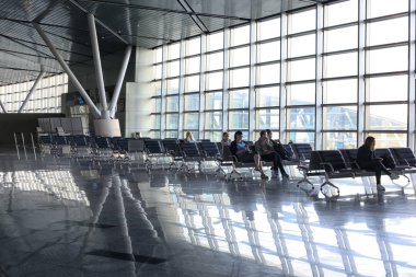 Vnukovo Havaalanı'nda uçuşlarını bekleyen ler, Moskova