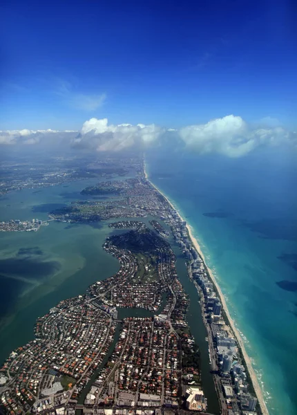 Miami coastline seen from high altitude — Stock Photo, Image