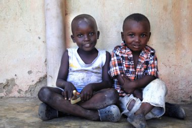 Ukunda, Kenya'dan Afrikalı çocuklar. Afrika