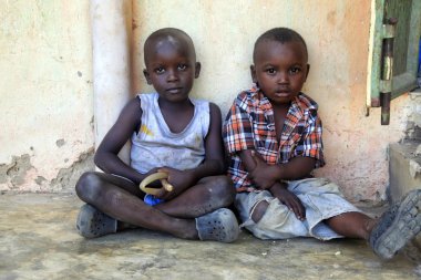Ukunda, Kenya'dan Afrikalı çocuklar. Afrika