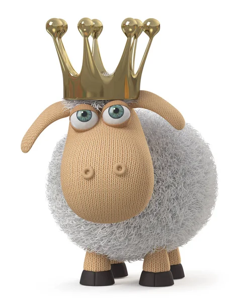 Illustration Farm Animal Giving Wool Milk Illustration Royal Sheep — Stock Photo, Image
