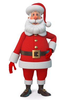 3D resimde yeni yıl kutlama Noel Baba dan / 3d çizim neşeli Noel Baba modelinin