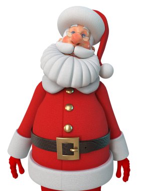 3D resimde yeni yıl kutlama Noel Baba dan / 3d çizim neşeli Noel Baba modelinin