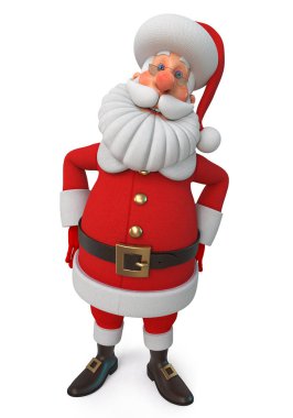 3D resimde yeni yıl kutlama Noel Baba dan / 3d çizim neşeli Noel Baba modelinin 