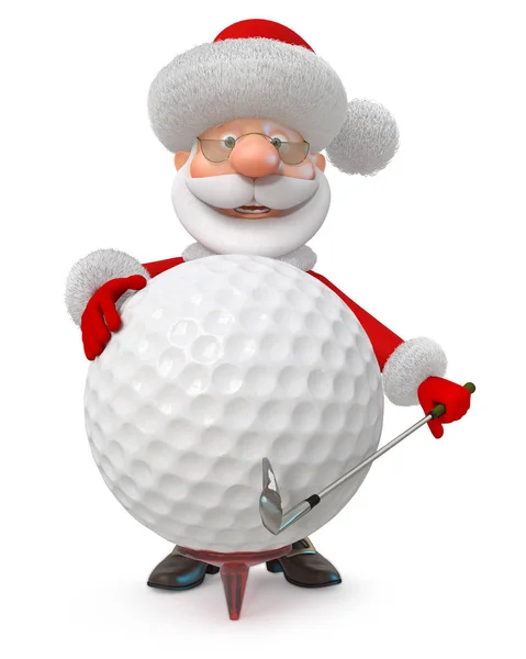 Obrázek Pohádky Postava Hraje Golf Ilustrace Santa Claus Golfista — Stock fotografie