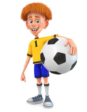 sporcunun Dünya Kupası için 3D çizim eğitim / 3d çizim çocuk futbolcu