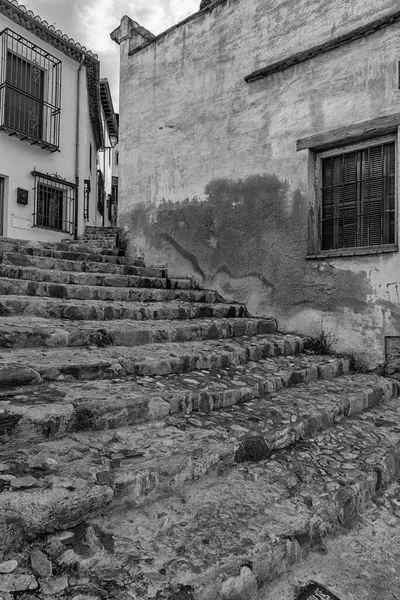 Jalan Dengan Tangga Albaicin Granada — Stok Foto