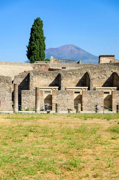 Vista Pompeia Com Vesúvio Segundo Plano — Fotografia de Stock