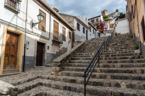 Rua Com Escadas Albaicin Granada — Fotografia de Stock