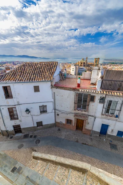 Vista Rua Granada Albaicin — Fotografia de Stock