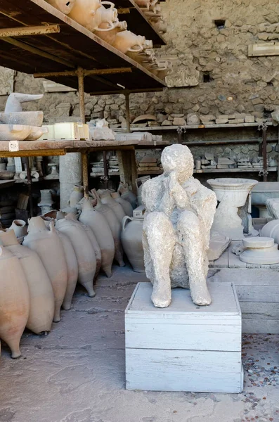 Schimmels Van Gemummificeerde Jongen Pompeii — Stockfoto