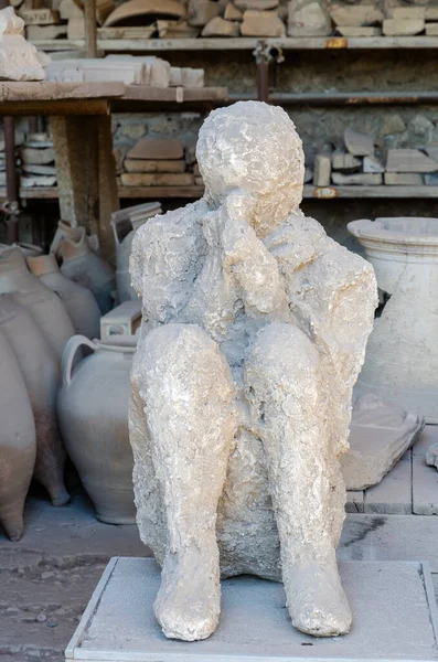 Formen Von Mumifizierten Jungen Pompeji — Stockfoto