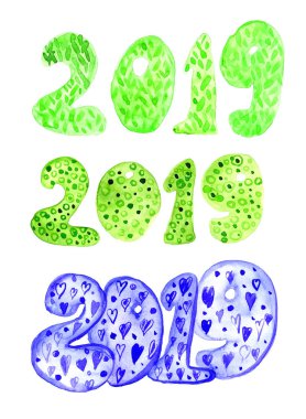 2019 bir fırça ile renkli boyalı yirmi on dokuz mektup