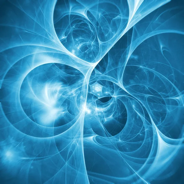 Modré Pozadí Abstraktní Kouře Fraktální Galaxie — Stock fotografie