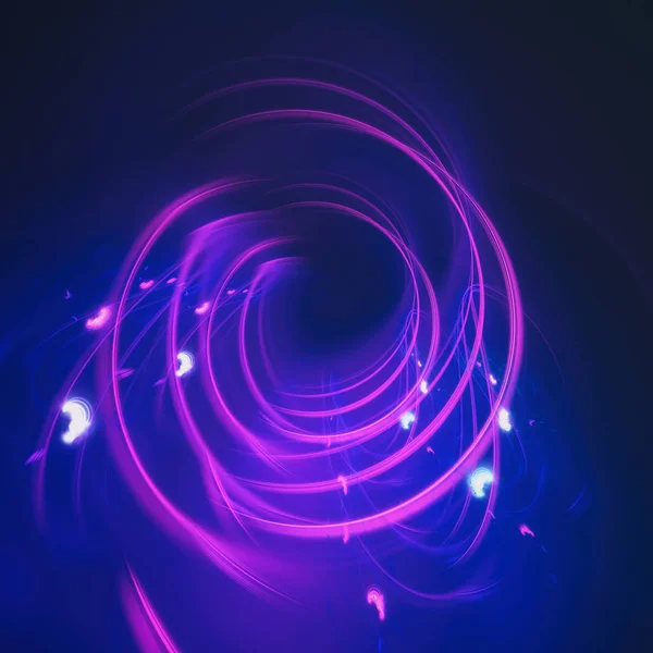 Fondo Retro Abstracto Brillante Hecho Estilo Con Espiral Luz Neón —  Fotos de Stock