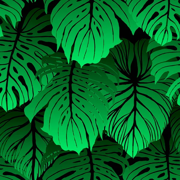 Einfache Abstrakte Nahtlose Hintergrund Mit Blättern — Stockvektor