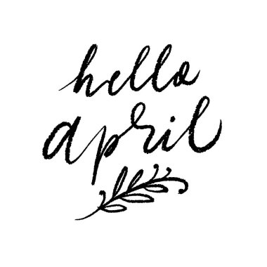 vektör çizim kaligrafi metin Merhaba Nisan