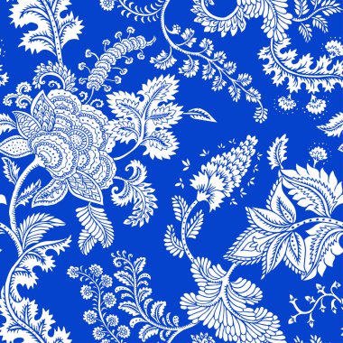 Fantezi çiçekli kusursuz desen, doğal duvar kağıdı, çiçek desenli kıvrım çizimi. Paisley el çizimi elementler. Ev dekoru.