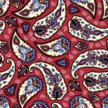 Fantezi çiçekli kusursuz desen, doğal duvar kağıdı, çiçek desenli kıvrım çizimi. Paisley el çizimi elementler. Ev dekoru.