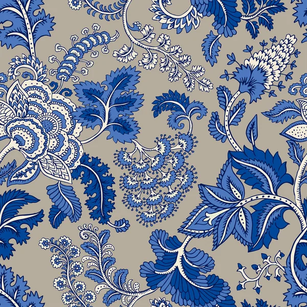 Fantezi çiçekli kusursuz desen, doğal duvar kağıdı, çiçek desenli kıvrım çizimi. Paisley el çizimi elementler. Ev dekoru.