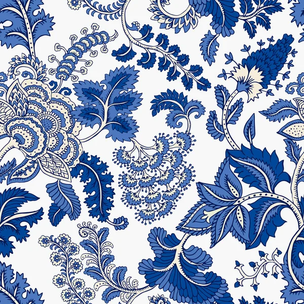 Fantezi çiçekli kusursuz desen, doğal duvar kağıdı, çiçek desenli kıvrım çizimi. Paisley el çizimi elementler. Ev dekoru.