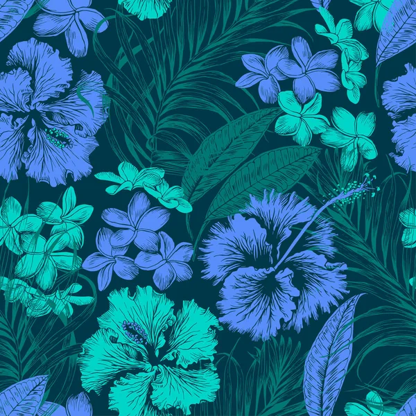 Motif Sans Couture Avec Des Fleurs Fantaisie Papier Peint Naturel — Image vectorielle