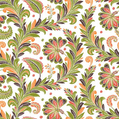 Soyut fantezi çiçek desen vektör çizim