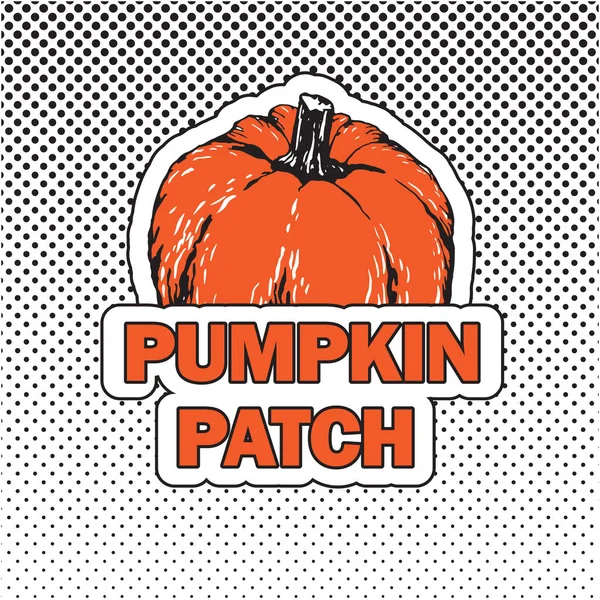 Pumpkin Patch Halloween Plakat Ręki Napis Streszczenie Tło Kaligrafia Karta — Wektor stockowy