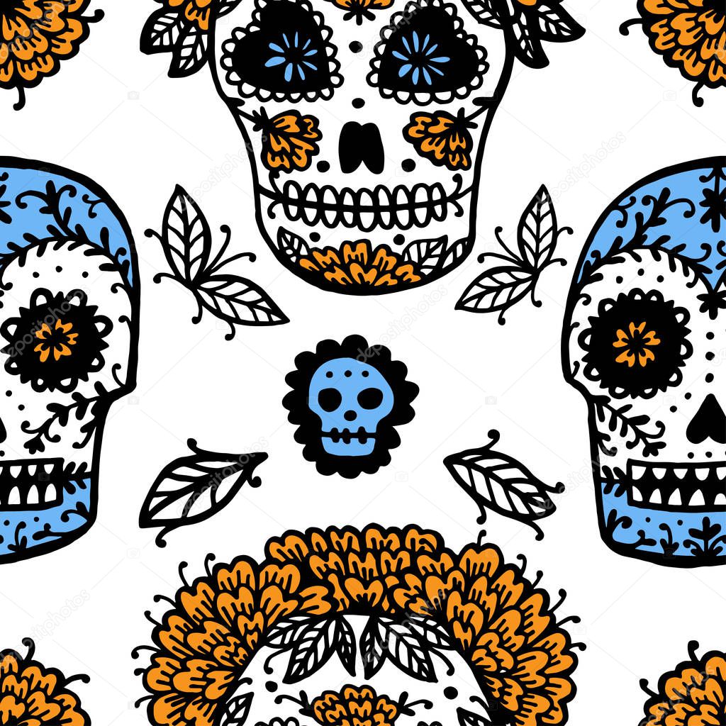 Vector illustration of day of the dead pattern