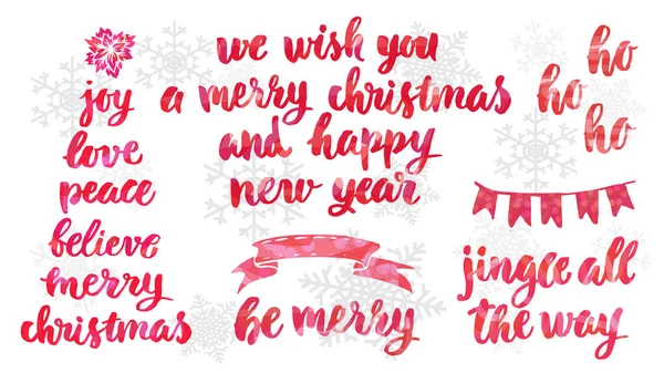 Feliz Navidad Caligrafía Texto Vector Ilustración — Vector de stock