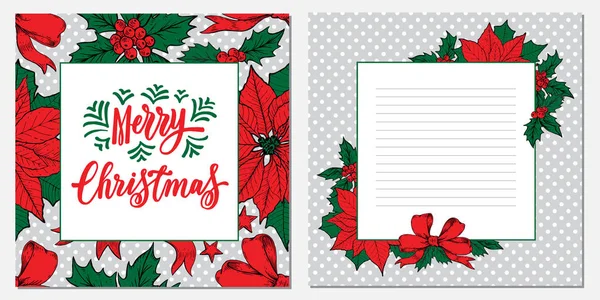 Merry Christmas Karty Ilustracja Wektorowa Kreatywny Ręcznie Rysowane Tekstury Ferie — Wektor stockowy