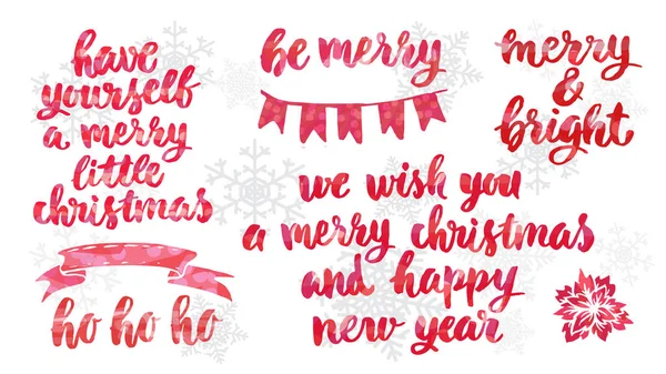 Feliz Navidad Caligrafía Texto Vector Ilustración — Vector de stock