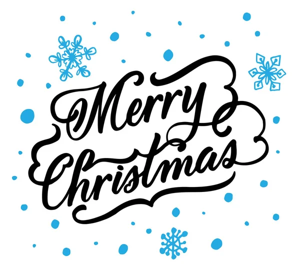 Diseño Letras Dibujado Mano Caligrafía Retro Feliz Navidad — Vector de stock