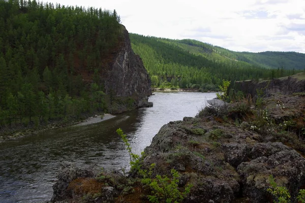 Fluss Oka Sayan Und Östliches Sayan Gebirge — Stockfoto