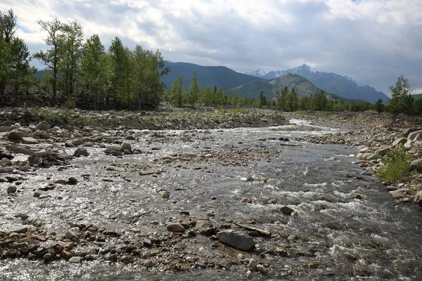 Río Montaña Zhom Bolok Delta Del Oka Sayanskaya — Foto de Stock