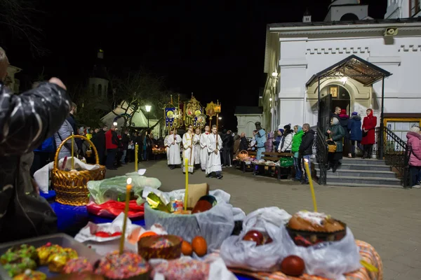 Białoruś Miasto Homel Kwietnia 2018 Procesji Wielkanocnej Monastery Orthodox Nicholas — Zdjęcie stockowe