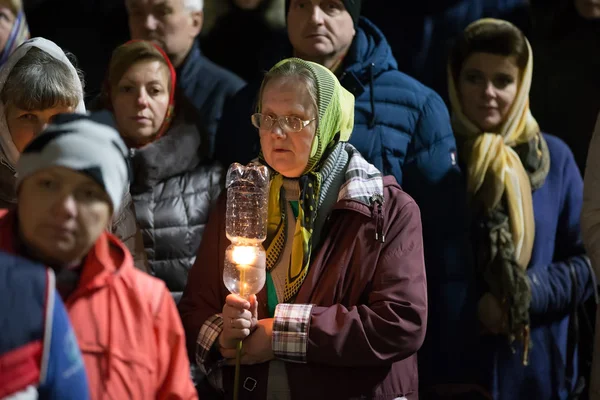 Білорусь Гомель Квітня 2018 Нікольський Монастир Святкування Православної Великдень Бабуся — стокове фото