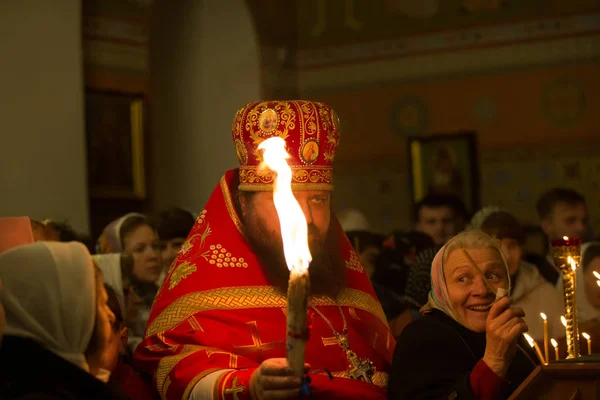 Belarus Gomel April 2018 Nikolsky Monastery Celebration Orthodox Easter Priest — Stock Photo, Image