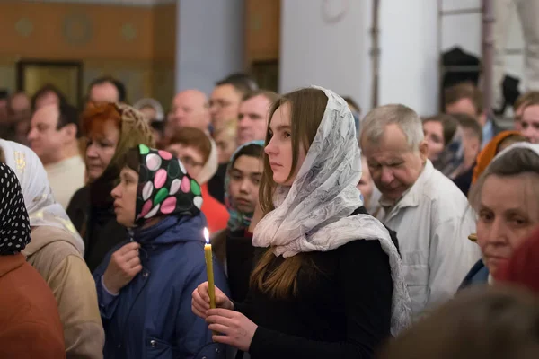 Belarus Gomel April 2018 Nikolsky Monastery Celebration Orthodox Easter Crowd — Stock Photo, Image