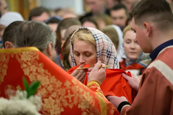 Білорусь Гомель Квітня 2018 Нікольський Монастир Святкування Православної Великдень Церемонія — стокове фото