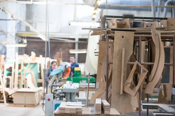 Möbelfabrik Butik För Tillverkning Möbler Trä Träbearbetning Växt Workshop Bearbetning — Stockfoto