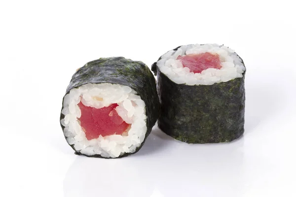 Sushi Rolt Japans Eten Geïsoleerd Een Witte Achtergrond Menu Van — Stockfoto