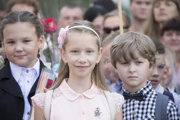 Vitryssland Gomel September 2018 Semestern Började Skolan Barn Skolåldern — Stockfoto