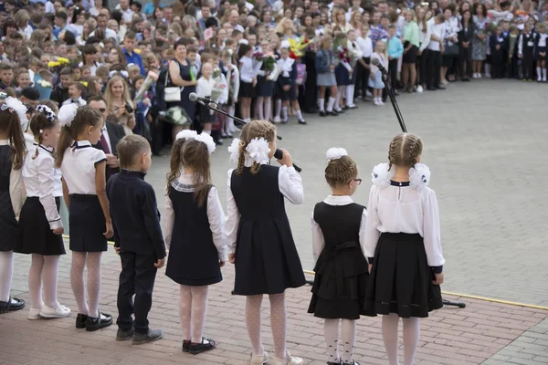 Weißrussland Gomel September 2018 Die Ferien Begannen Schul Feierlicher Schulbeginn — Stockfoto