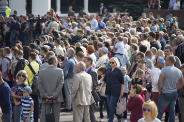 Beyaz Rusya, Gomel şehir, 15 Eylül 2018. Tatil şehri gün. Hangi Merkez Park.Crowd bir sürü insan