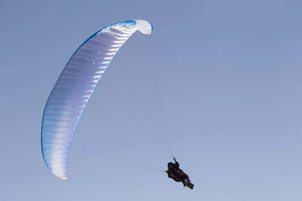 Vitryssland Staden Gomel Oktober 2018 Föreställningar Skärmflygning Paraglider Flugor Himlen — Stockfoto
