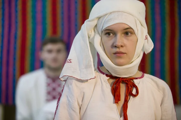 Białoruś Gomel Listopada 2018 Reconstruction Starożytnej Słowiańskiej Białoruski Ukraiński Ślubu — Zdjęcie stockowe