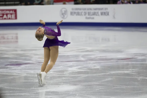 Λευκορωσία Μινσκ Ice Arena Ιανουαρίου 2019 Πρωτάθλημα Ευρωπαϊκού Καλλιτεχνικού Πατινάζ — Φωτογραφία Αρχείου