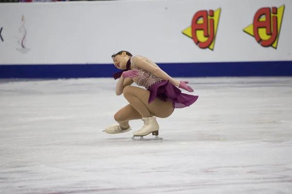 Weißrussland Minsk Eisarena Januar 2019 Europäische Eiskunstlauf Meisterschaft Ungarische Eiskunstläuferin — Stockfoto